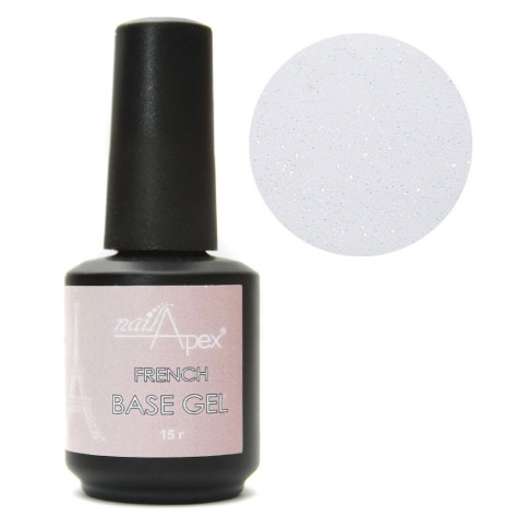NailApex Камуфлююча база №10 (молочно рожева з дрібним золотим глітером) Opal, 15g. s1913/10