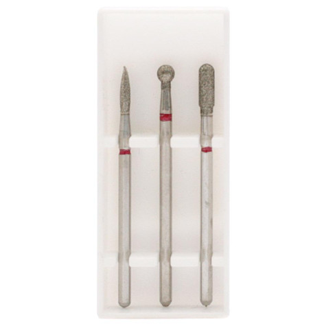 (SET-2 RED) Стартовий набір фрез д/тонкої кутикули (243021R,001035R,880030R)
