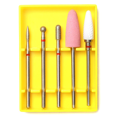 (SET-5 RED) Стартовий набір фрез д/тонкої кутикули