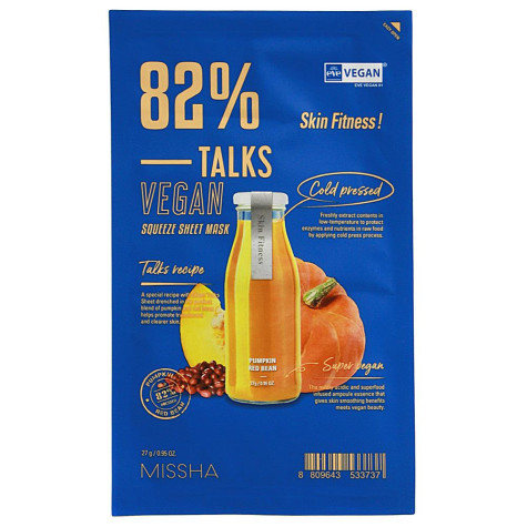 Missha Тканевая маска Talks Vegan Squeeze Sheet Mask Skin Fitness,27g. в5210/4 Missha