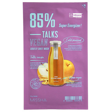 Missha Тканевая маска Talks Vegan Squeeze Sheet Mask Super Energizer,27g. в5210/5 Missha