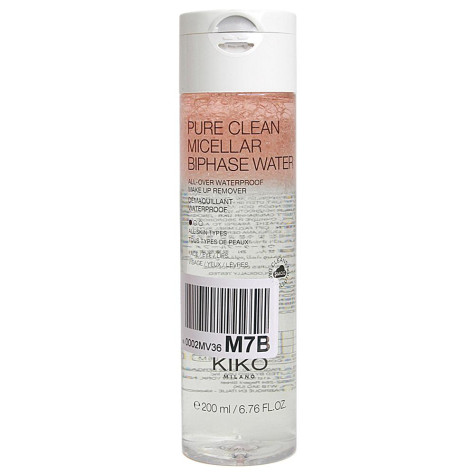 KIKOДвухфазная мицелярная вода для снятия водостойкого макияжа Pure Clean Micellar Biphase Water,200ml. в8354/2